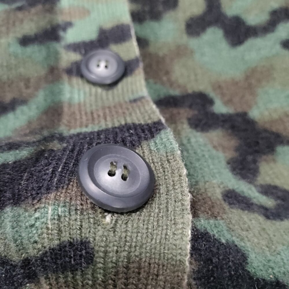 Aqua Cashmere Oversized Green Combo Camouflage Cardigan Sweater Women's Medium - Picture 9 of 16